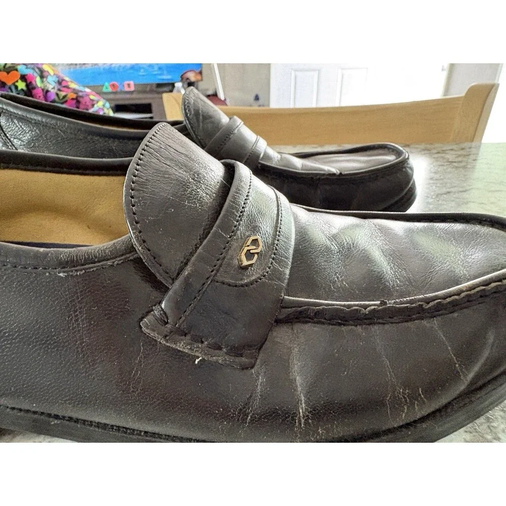 BOSTONIAN MENS LEATHER LOAFERS DRESS SHOES BLACK 9.5 MENS